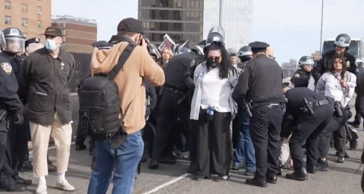 Police arrest dozens after Manhattan Bridge blocked by anti-Israel protestors