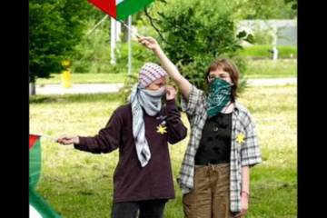 Auschwitz Hamas protesters