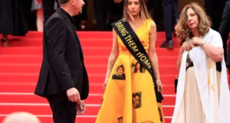 Oct. 7 Supernova survivor attends Cannes Film Festival in gown paying tribute to Hamas hostages