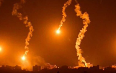 Flares above Gaza