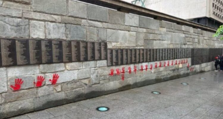 Paris Holocaust memorial vandalized with blood-red handprints on anniversary of Nazi roundup