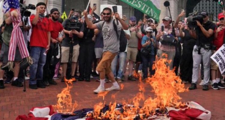 Biden-Harris admin denied resources to police during pro-Hamas protest where agitators burned American flag, committee chairman says