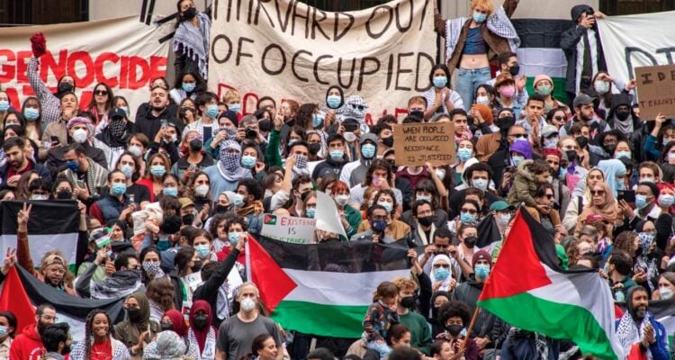 Harvard: Pro-Palestinian protesters rally, demand Israel boycott