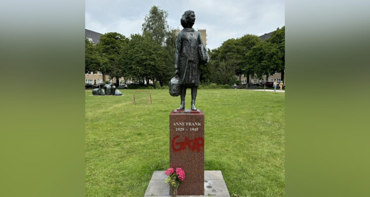 Pro-Hamas vandals target Anne Frank statue