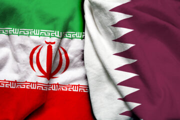 Iran and Qatar flag