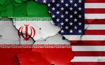 Iran and USA flag