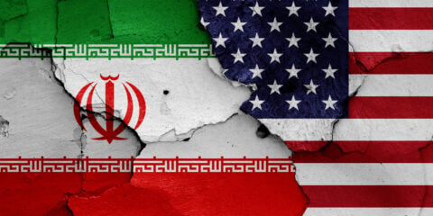 Iran and USA flag