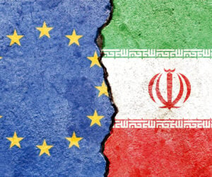 EU and Iranian flags