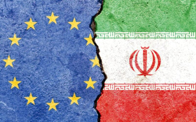 EU and Iranian flags