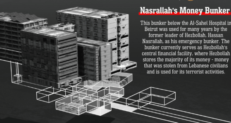 IDF discovers Nasrallah’s half a billion dollar money bunker beneath Lebanon hospital