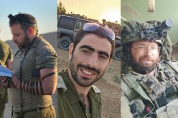 Soldiers who fell in battle in northern Gaza left to right Master Sgt. (res.) Ori Moshe Borenstein, Maj. (res.) Netanel Hershkovitz and Master Sgt. (res.) Tzvi Matityahu Marantz, who the IDF announced on October 10, 2024, had been killed fighting Hamas in northern Gaza. (Israel Defense Forces)