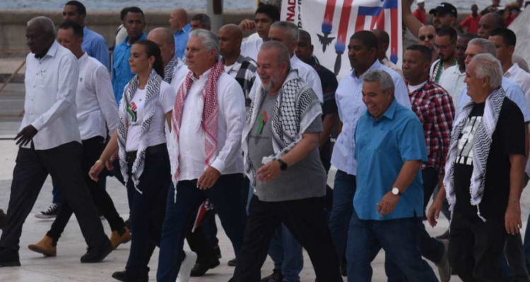 Cuba’s dictator leads anti-Israel march