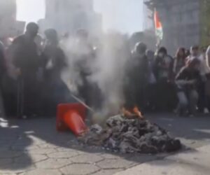 hamas supporters burn pigs head