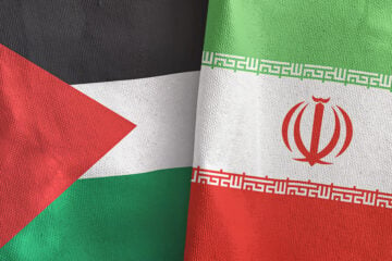 Iran and Palestinian flag