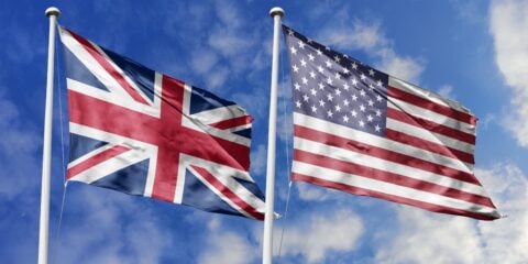 USA and UK flags