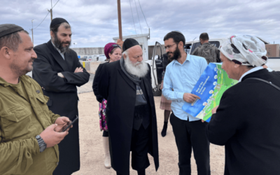 Minister Yitzchak Goldknopf inspects map of proposed Gaza Settlements Nov 2024 (photo credit: X)