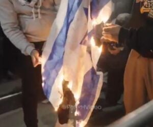 burning israel flag elections