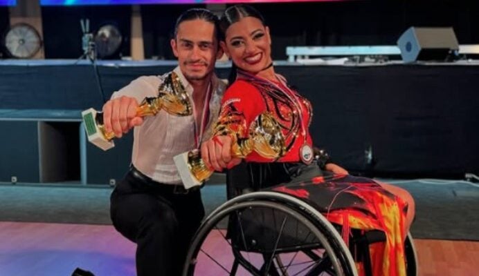 Israeli wheelchair dancing duo wins first place in European championship, dedicates routine to Israeli hostages