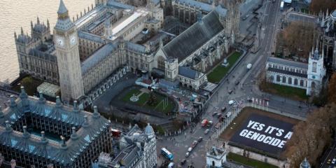 anti-israel banner