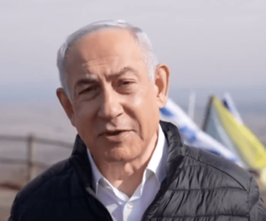 Benjamin Netanyahu on Syrian border (X screenshot)