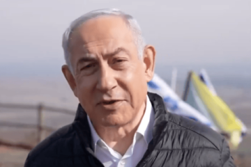 Benjamin Netanyahu on Syrian border (X screenshot)