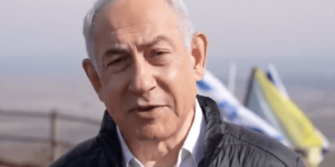 Benjamin Netanyahu on Syrian border (X screenshot)