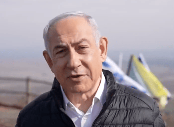 Benjamin Netanyahu on Syrian border (X screenshot)