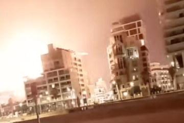 Houthi drone hits building in Yavne, December 2024 (YouTube screenshot)