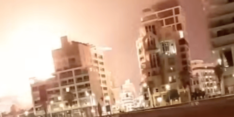 Houthi drone hits building in Yavne, December 2024 (YouTube screenshot)