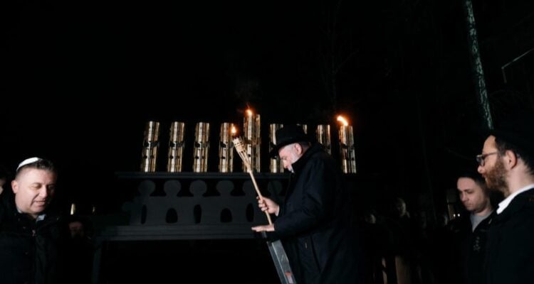 Menorah from remains of drone that hit Jewish school lights up Kiev