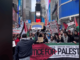 anti-Israel protesters at Times Square on New Year's Day Jan 2025 (TikTok screenshot)