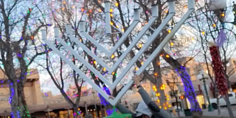 public menorah in Chile (youtube screenshot)