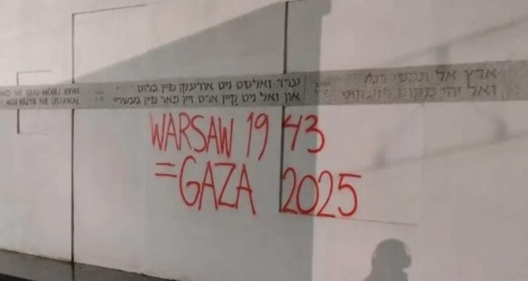 Memorial to Warsaw Ghetto Jews defaced in Poland