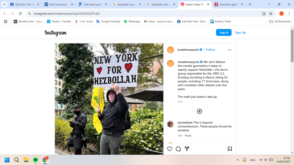 Pro-Hezbollah protester