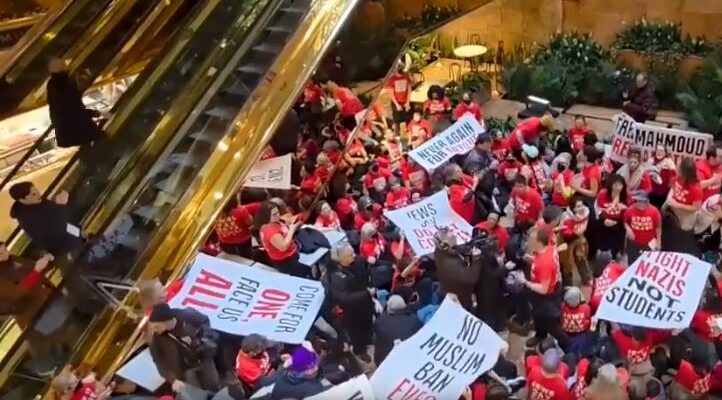 Pro-Hamas mob floods Trump Tower, demands release of Columbia anti-Israel agitator