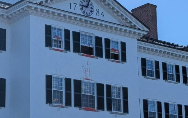Red paint coats Dartmouth building in anti-Israel protest