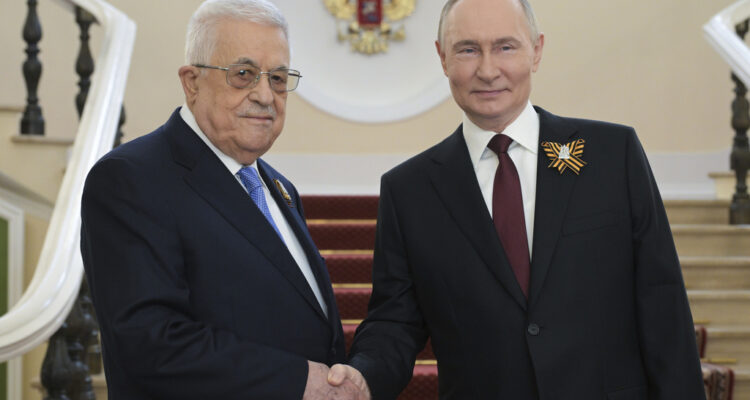 Abbas meets with Putin in Russia, accuses Israel of ‘war of extermination’