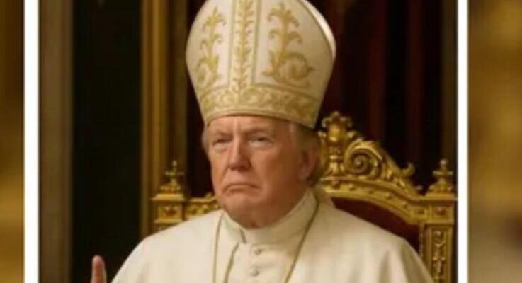 Trump creates scandal by posting image of himself as pope