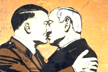 Hitler and Netanyahu mural