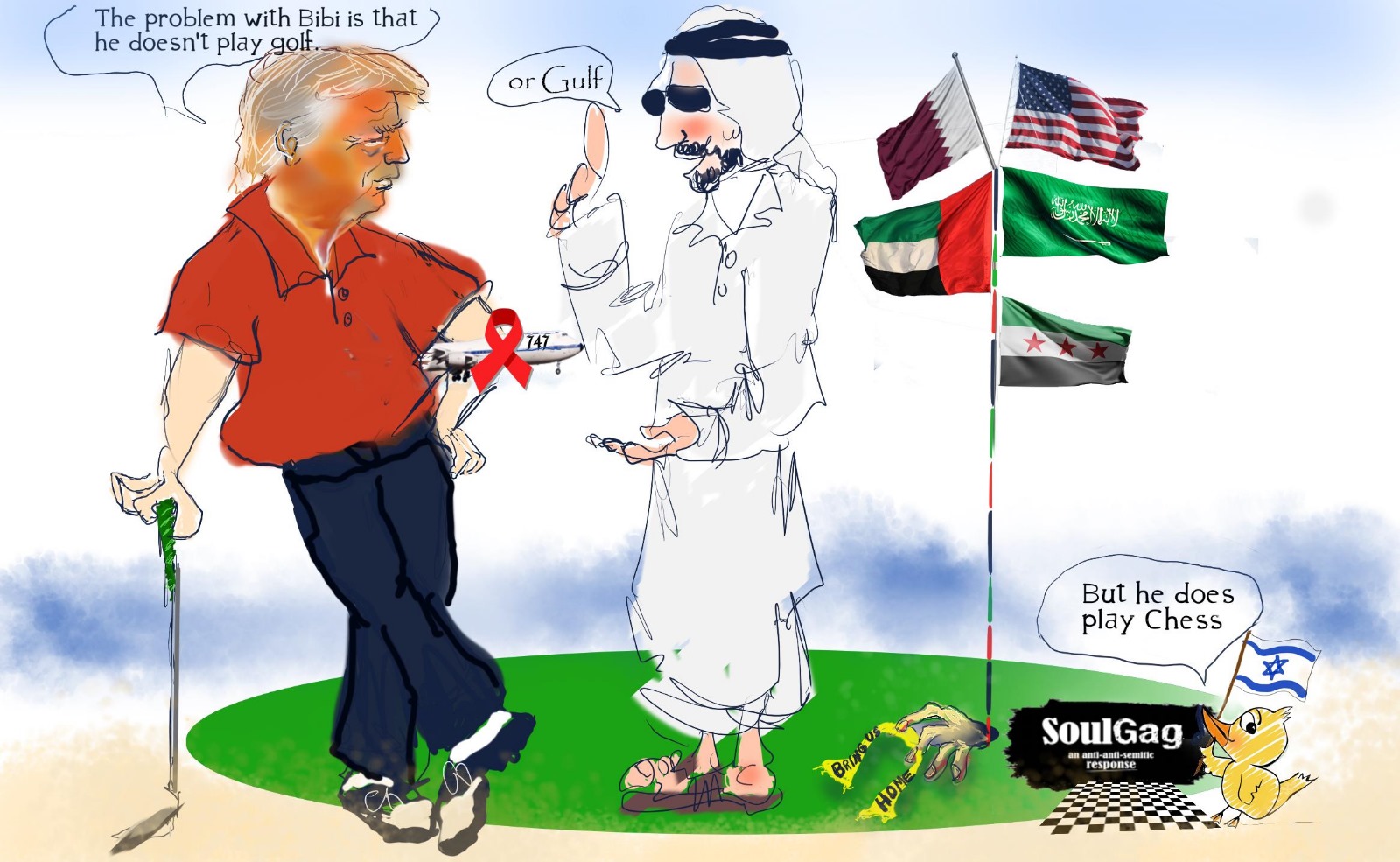 Trump BIbi cartoon
