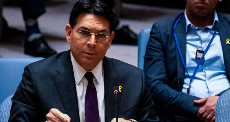 Israeli envoy pushes UN to act against Tehran, drop focus on Palestinian state