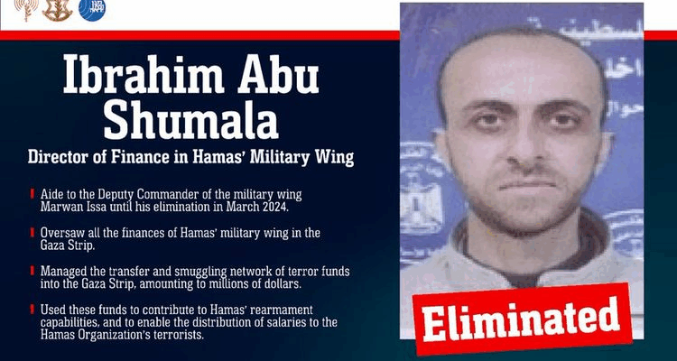 IDF strike kills Hamas finance chief in Gaza