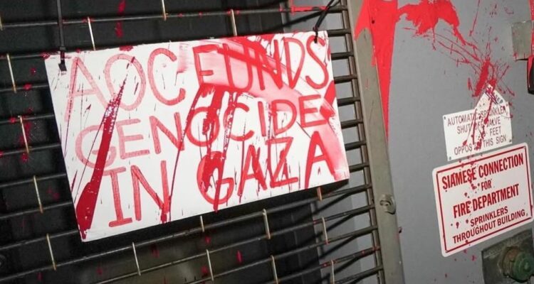 AOC’s office vandalized by anti-Israel activists