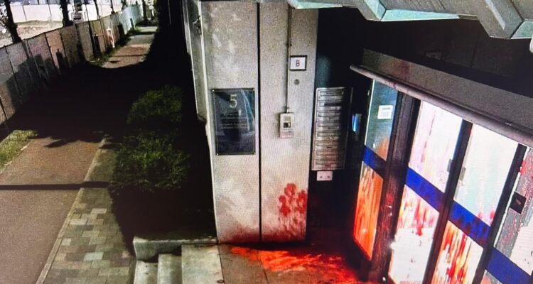 Israeli embassy in The Hague vandalized, splashed with red paint