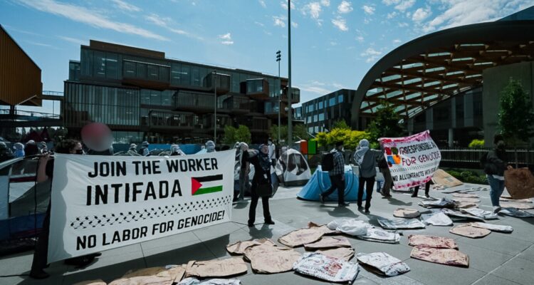 ‘Worker intifada’ – 18 arrested at Microsoft anti-Israel protest