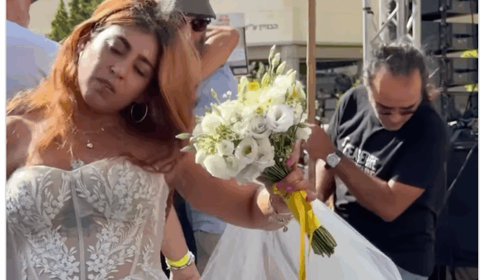 Symbolic wedding for captive Matan Zangauker held at Hostages’ Square
