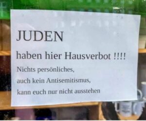 Antisemitic sign Germany
