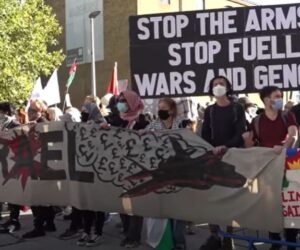 Protests at DSEI arms show