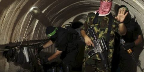Hamas terrorists tunnel