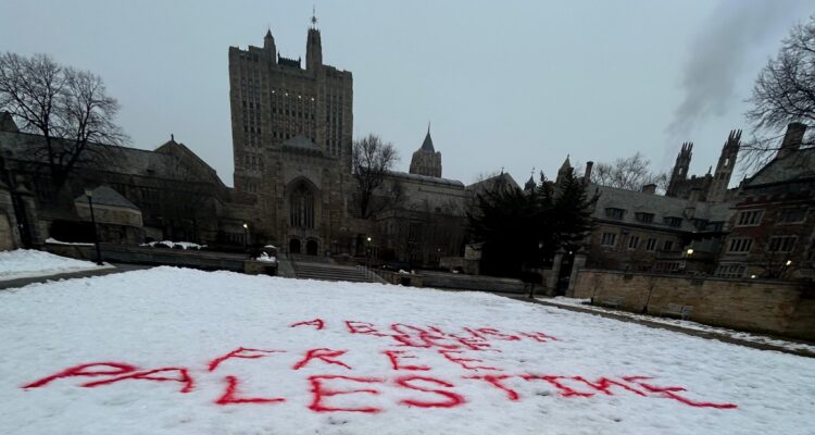 Yale vows to investigate antisemitic graffiti on campus quads